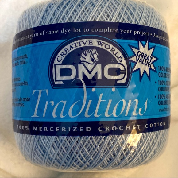 New DMC Traditions 100% mercerized crochet cotton colorfast light blue - Picture 1 of 6